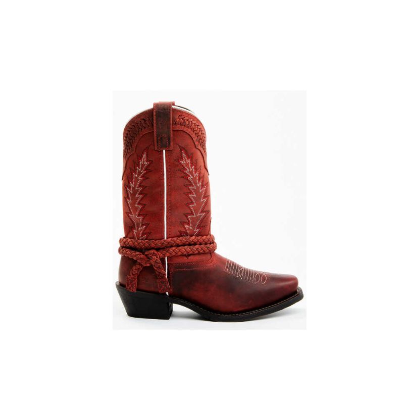 LAREDO - WOMEN'S KNOT IN TIME WESTERN BOOTS - SQUARE TOE-RED