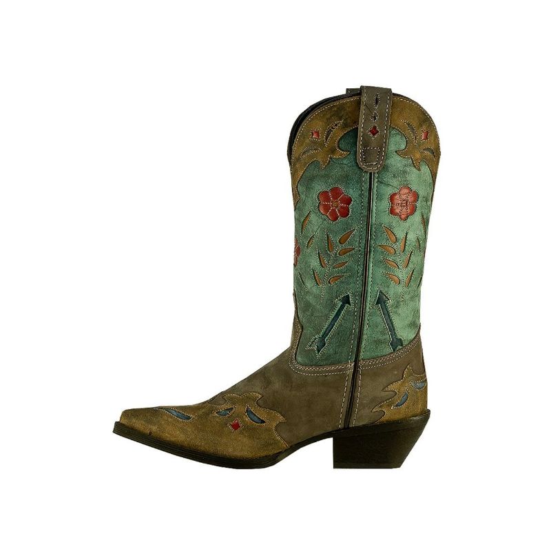 LAREDO - WOMEN'S FLORAL WESTERN BOOTS-BROWN