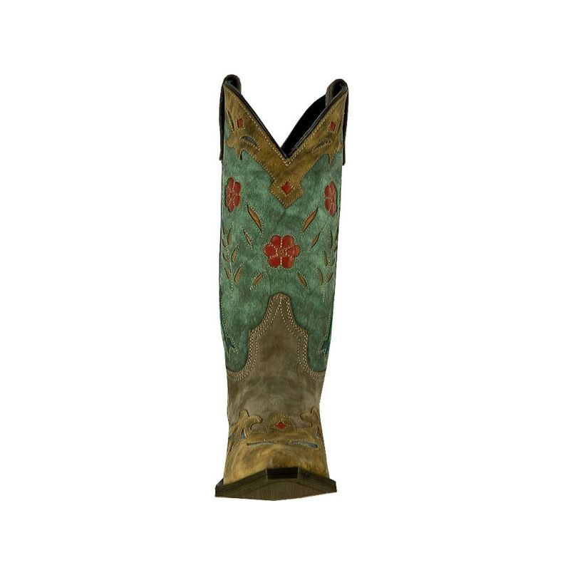 LAREDO - WOMEN'S FLORAL WESTERN BOOTS-BROWN