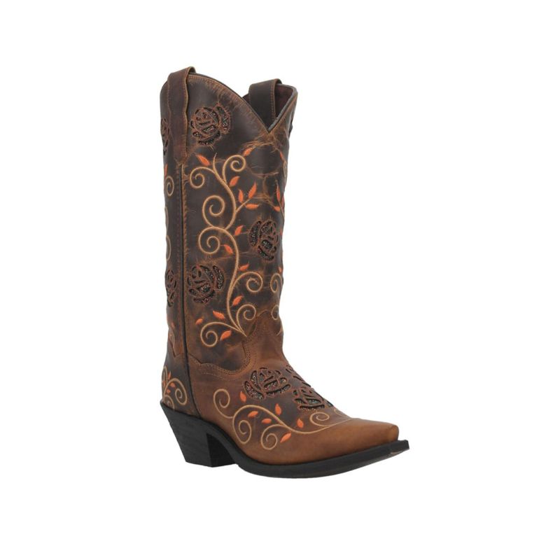 LAREDO - WOMEN'S EMBROIDERED LEAF WESTERN PERFORMANCE BOOTS - SN