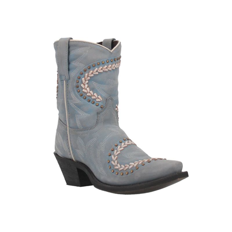 LAREDO - WOMEN'S FANCY LEATHER WESTERN BOOT - SNIP TOE-LIGHT BLU