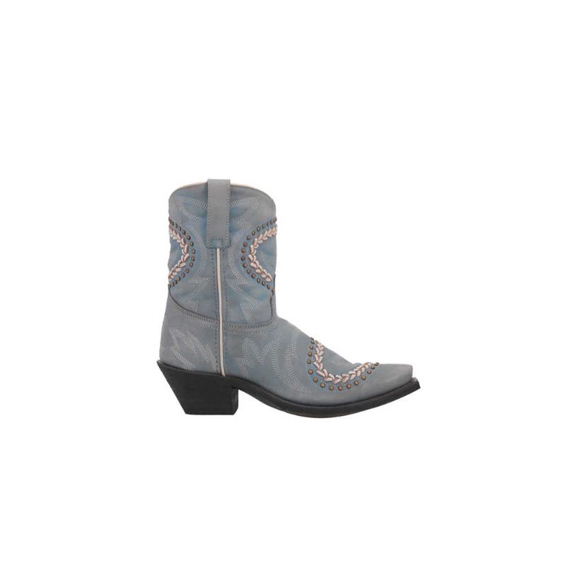 LAREDO - WOMEN'S FANCY LEATHER WESTERN BOOT - SNIP TOE-LIGHT BLU