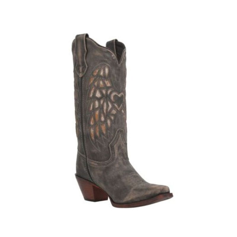 LAREDO - WOMEN'S WINGZ WESTERN BOOTS - SQUARE TOE-BROWN