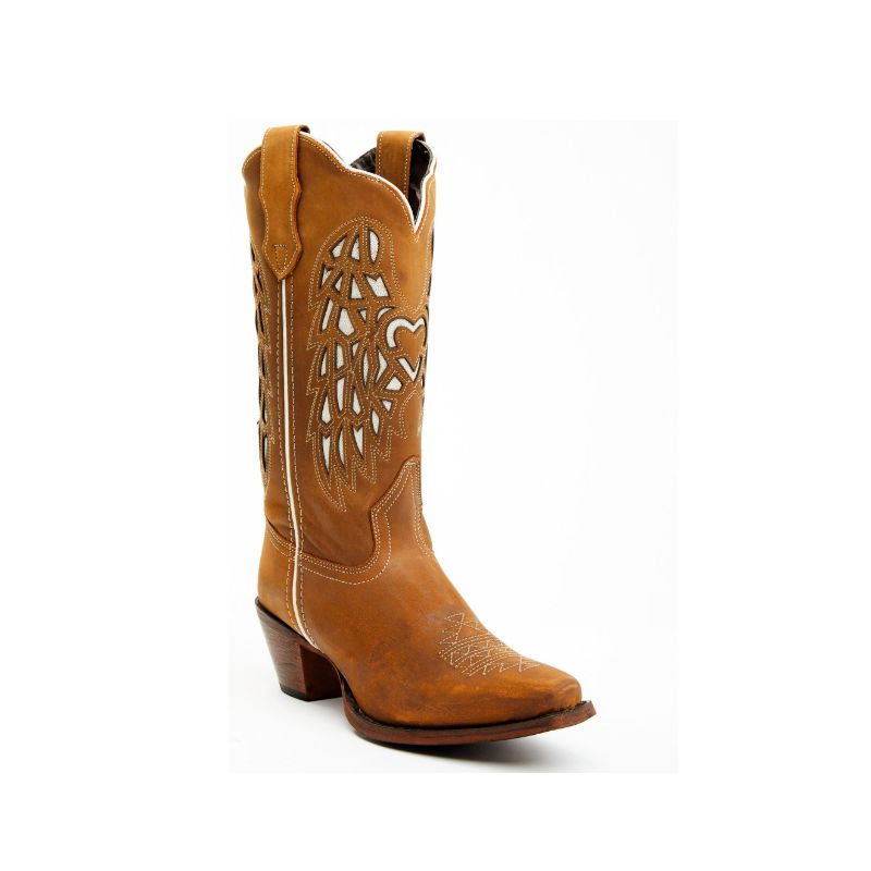 LAREDO - WOMEN'S EAGLE CUT-OUT WESTERN BOOTS - SNIP TOE-HONEY