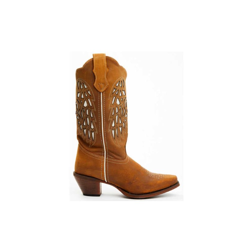 LAREDO - WOMEN'S EAGLE CUT-OUT WESTERN BOOTS - SNIP TOE-HONEY