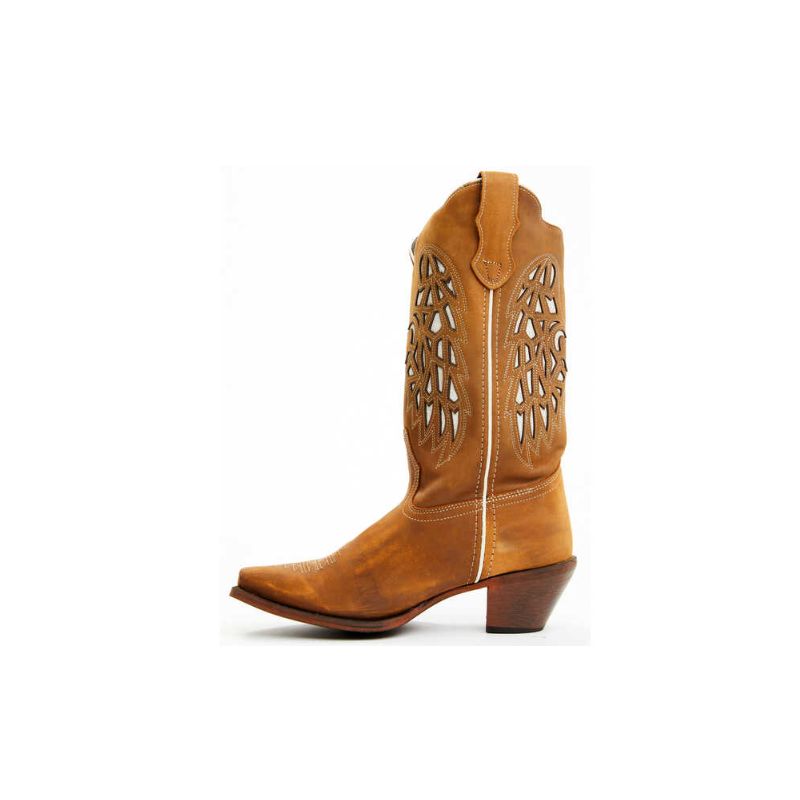 LAREDO - WOMEN'S EAGLE CUT-OUT WESTERN BOOTS - SNIP TOE-HONEY