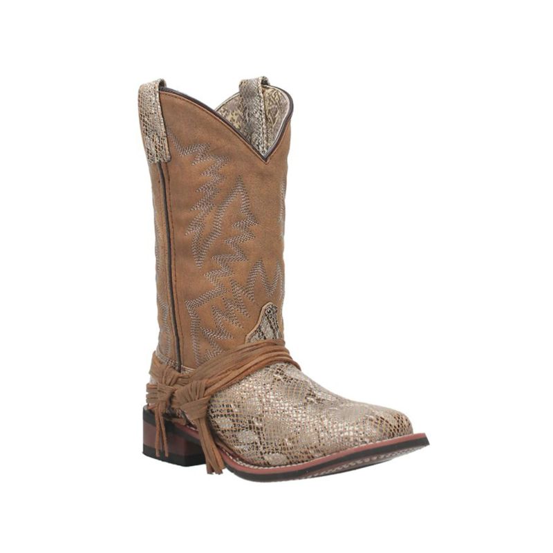 LAREDO - WOMEN'S LULA WESTERN BOOTS - BROAD SQUARE TOE-CHOCOLATE