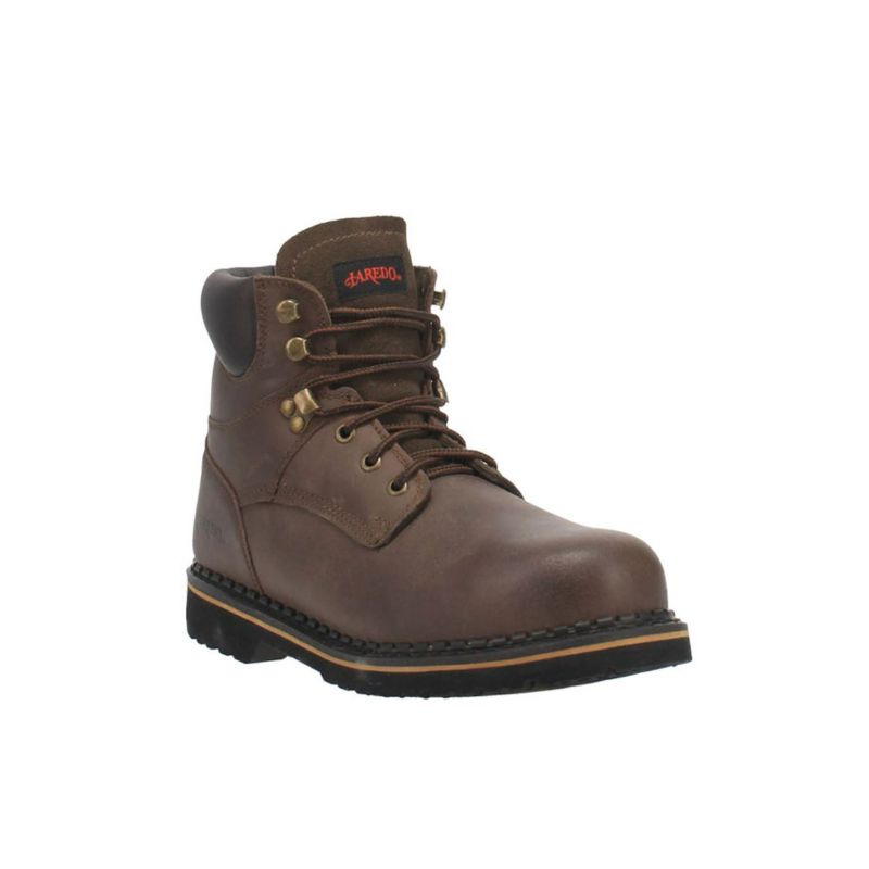 LAREDO - MEN'S HUB & TACK LACE-UP WORK BOOTS - STEEL TOE-BROWN