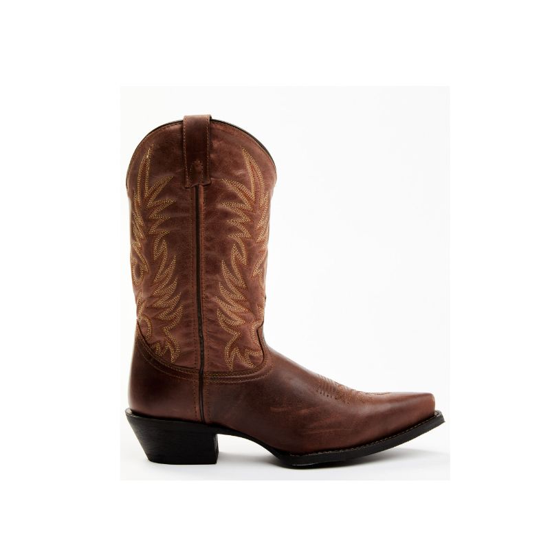 LAREDO - MEN'S COLLEGE STATION WESTERN BOOTS - SNIP TOE-BROWN