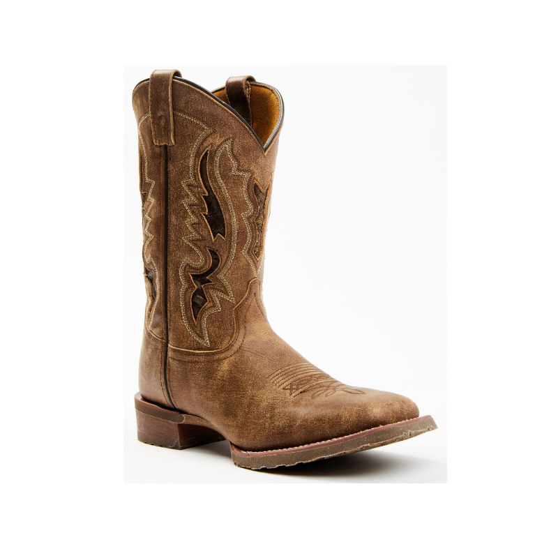 LAREDO - MEN'S DISTRESSED LEATHER WESTERN BOOTS - BROAD SQUARE T