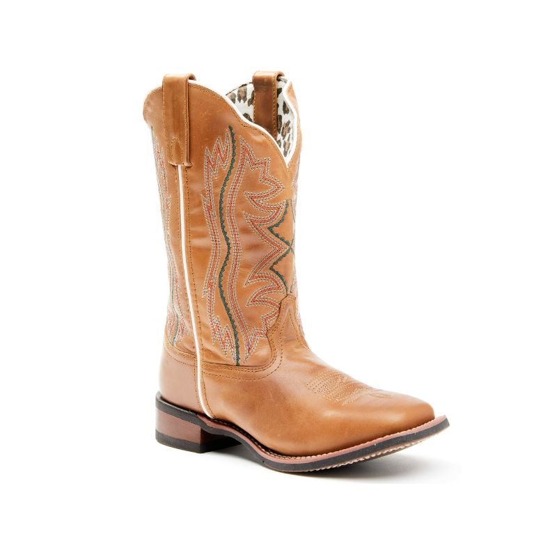 LAREDO - WOMEN'S LAD TAN WESTERN BOOTS - BROAD SQUARE TOE-TAN