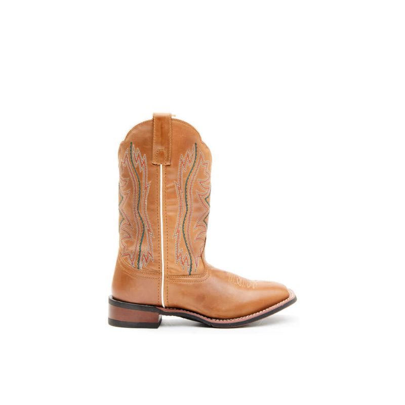 LAREDO - WOMEN'S LAD TAN WESTERN BOOTS - BROAD SQUARE TOE-TAN