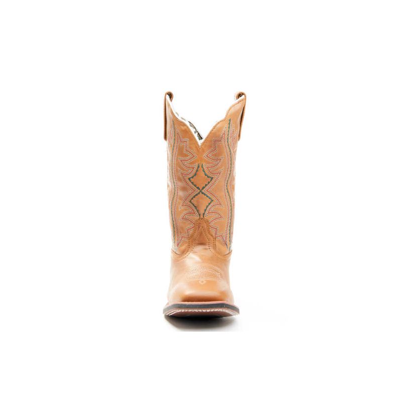 LAREDO - WOMEN'S LAD TAN WESTERN BOOTS - BROAD SQUARE TOE-TAN